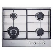 Baumatic BHG625SS 60cm 4 Burner Gas Hob St/Steel Cast Iron Supports