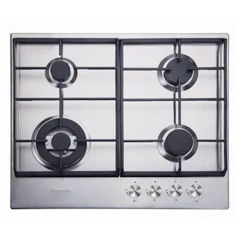 Baumatic BHG625SS 60cm 4 Burner Gas Hob St/Steel Cast Iron Supports