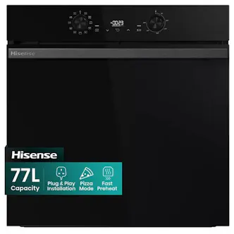Hisense BI622ABPGUK Built-In Electric Single Oven in Black 77L A Rated Plug