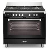 DeLonghi BS965MXN 90cm Wide Bassano Dual Fuel Range Cooker in Gloss Black