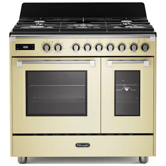 DeLonghi BS965TMAC 90cm Wide Bassano Dual Fuel Range Cooker in Cream