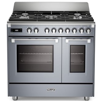 DeLonghi BS965TMXS 90cm Wide Bassano Dual Fuel Range Cooker in Slate Grey