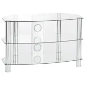 TTAP C303C-12003C Vantage Curve 1200mm TV Stand in Chrome/Clear Glass