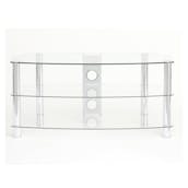  C303C-800-3C Vantage Curve 800mm TV Stand in Chrome/Clear Glass