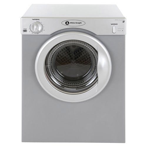 White Knight C37AS 3kg Compact Tumble Dryer in Silver, Vented