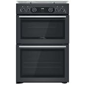 Hotpoint CD67G0C2CA 60cm Double Oven Gas Cooker in Anthracite 84/42L