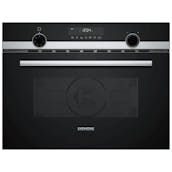 Siemens CM585AGS0B iQ500 Built-In Microwave Oven With Hot Air in Black Wit