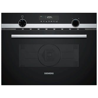 Siemens CM585AGS0B iQ500 Built-In Microwave Oven With Hot Air in Black Wit