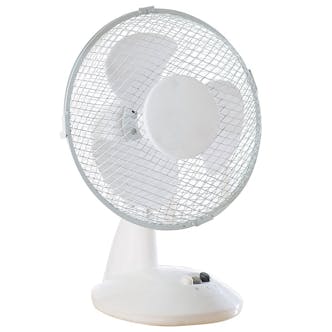 Daewoo COL1062GE 9-Inch Oscillating Table Fan in White - 2 Speeds