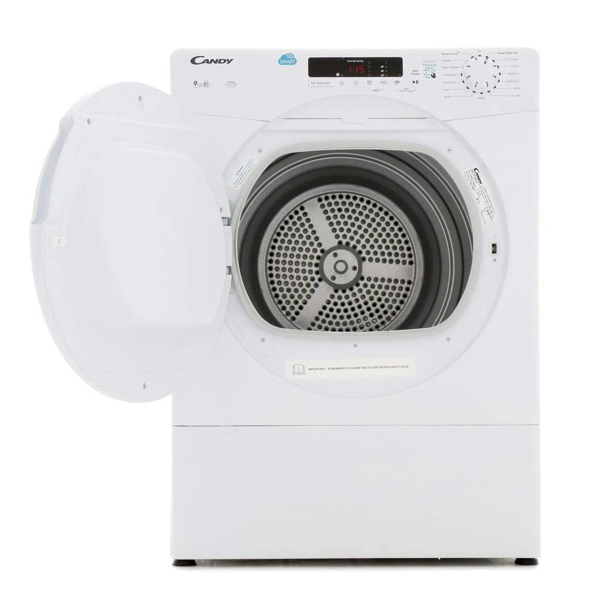 Candy CSV9DF 9kg Vented Tumble Dryer in White, NFC, Sensor Drying