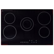 Montpellier CT750 75cm 5 Zone Ceramic Hob in Black Glass with Dual Zone