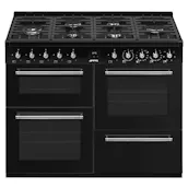 Smeg CX113GMBL 110cm Concert Classic Dual Fuel Range Cooker in Black w
