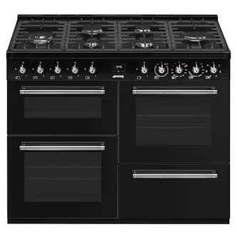 Smeg CX113GMBL 110cm Concert Classic Dual Fuel Range Cooker in Black w