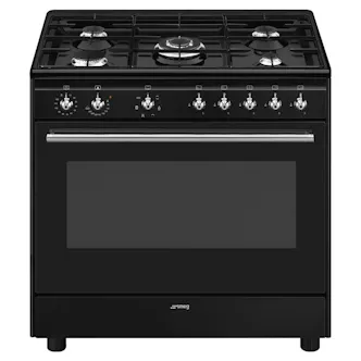 Smeg CX91GMBL 90cm Concert Classic Dual Fuel Range Cooker in Black wi