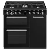 Smeg CX93GMBL 90cm Concert Classic Dual Fuel Range Cooker in Black wi