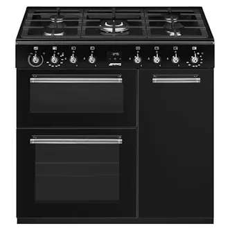 Smeg CX93GMBL 90cm Concert Classic Dual Fuel Range Cooker in Black wi