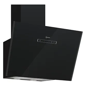 Neff D65ICN1S0B N70 60cm Angled Chimney Hood in Black Glass 4 Speed Fan