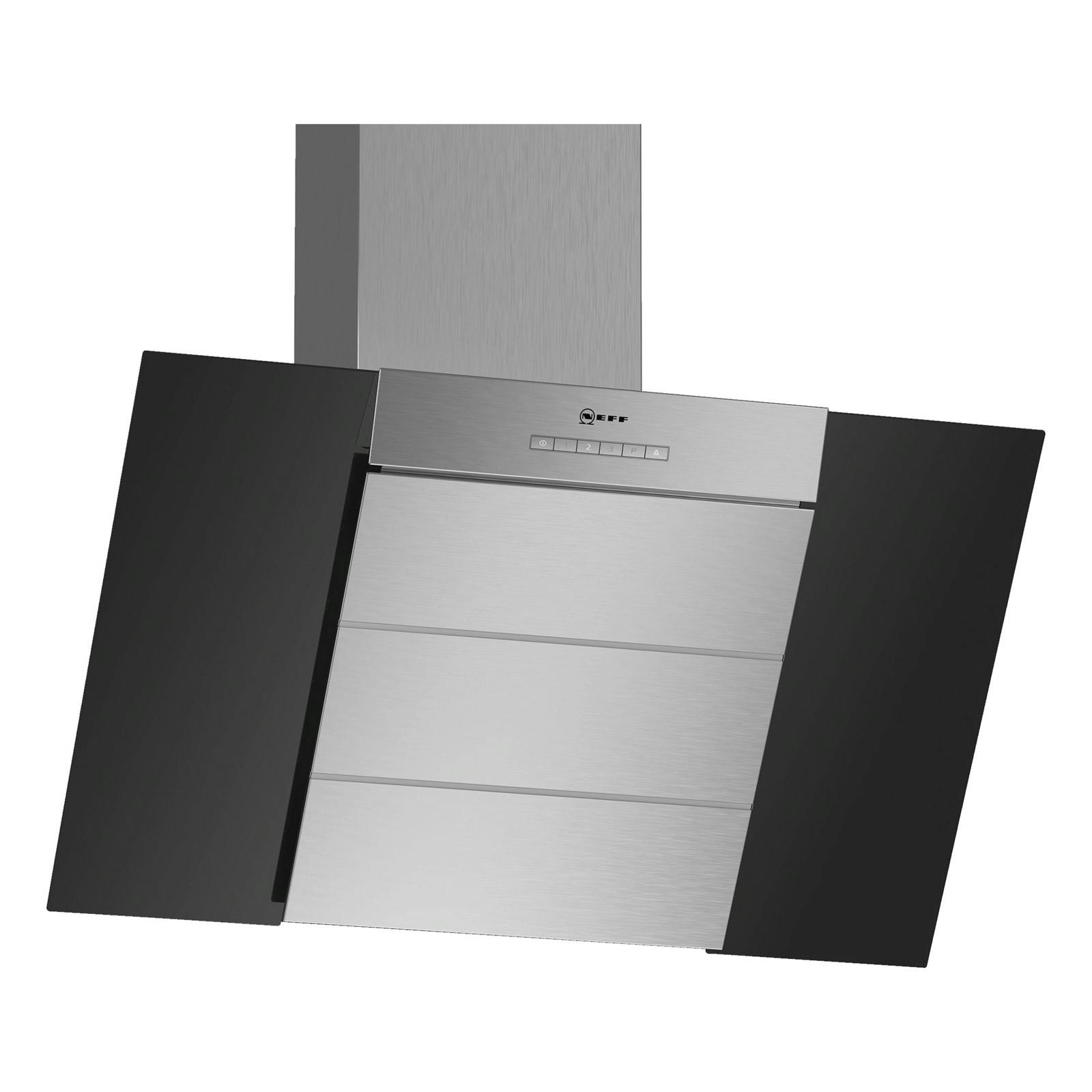 Neff D85IBE1S0B 80cm Angled Cooker Hood in St/Steel & Black Glass