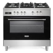 DeLonghi DEM965MXX 90cm Wide Professional Line Dual Fuel Range Cooker in S