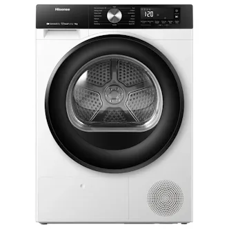 Hisense DH3S902BWCC 9kg Heat Pump Condenser Dryer in White A++ Rated Connec