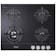 DeLonghi DNSL460NCM 4 Burner Gas Hob in Black Glass Includes 3.5 kW Double