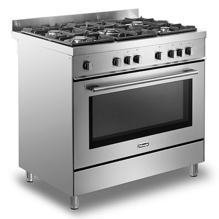 DeLonghi DSR916GS 90cm Modern Single Cavity Gas Range Cooker St Steel