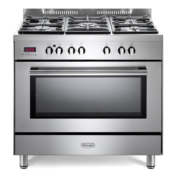 DeLonghi DTR906DF 90cm Modern Twin Cavity Dual Fuel Range in St Steel