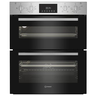 Indesit DUI12DIX Built Under Electric Double Oven in Stainless Steel Cat