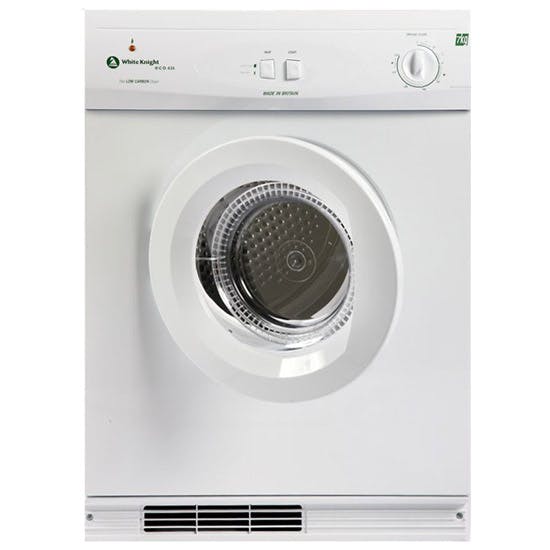 White Knight ECO43AW 7kg Gas Tumble Dryer in White, Multifunction