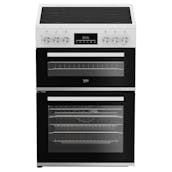 Beko EDC6731W 60cm Double Oven Electric Cooker in White Ceramic Hob