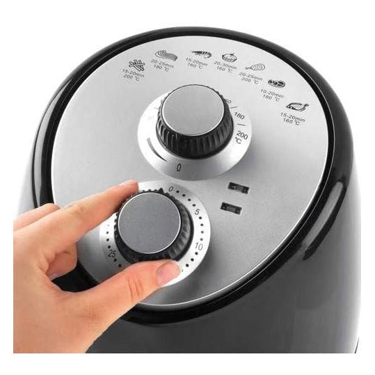 Salter EK2817 Compact Hot Air Fryer in Black/Silver- 2L 1000W