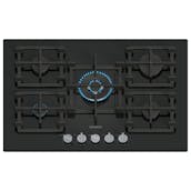 Siemens EP7A6QI40 IQ500 75cm 5 Burner Gas Hob in Black Glass 4.0 kW Wok B
