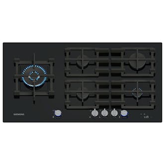 Siemens ER9A6SH40 IQ700 90cm 5 Burner Gas Hob in Black Glass Dual Wok Bur