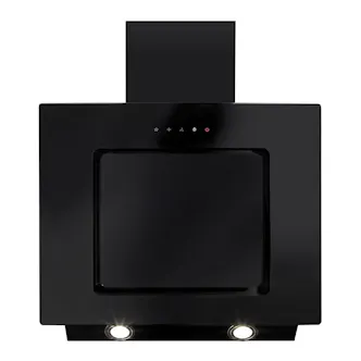 CDA EVA60BL 60cm Angled Chimney Hood in Black 3 Speed Fan