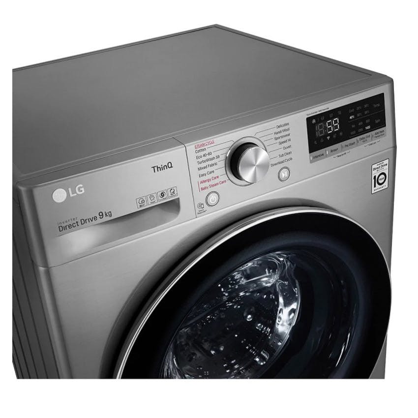LG F4V709STSE Washing Machine in Graphite 1400rpm 9kg B Rated ThinQ