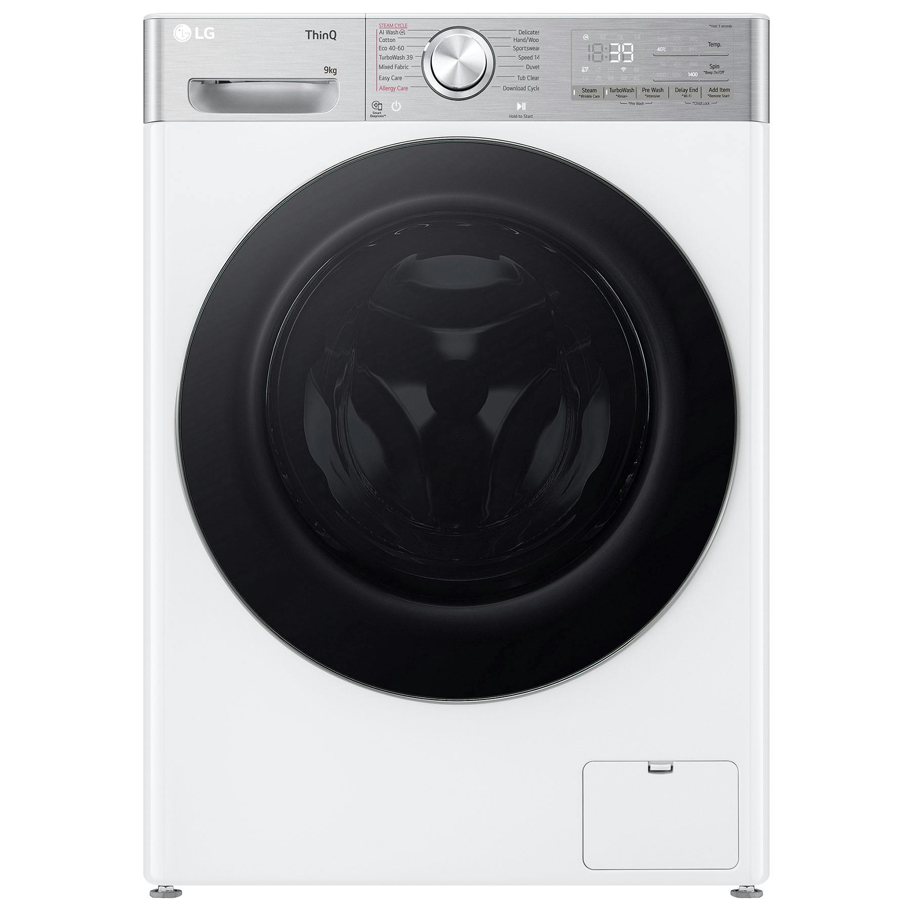 LG FH4G1BCS2 12kg 1400 Spin Washing Machine in White A Rated 6 Motion Direct Drive Motor Steam Technology