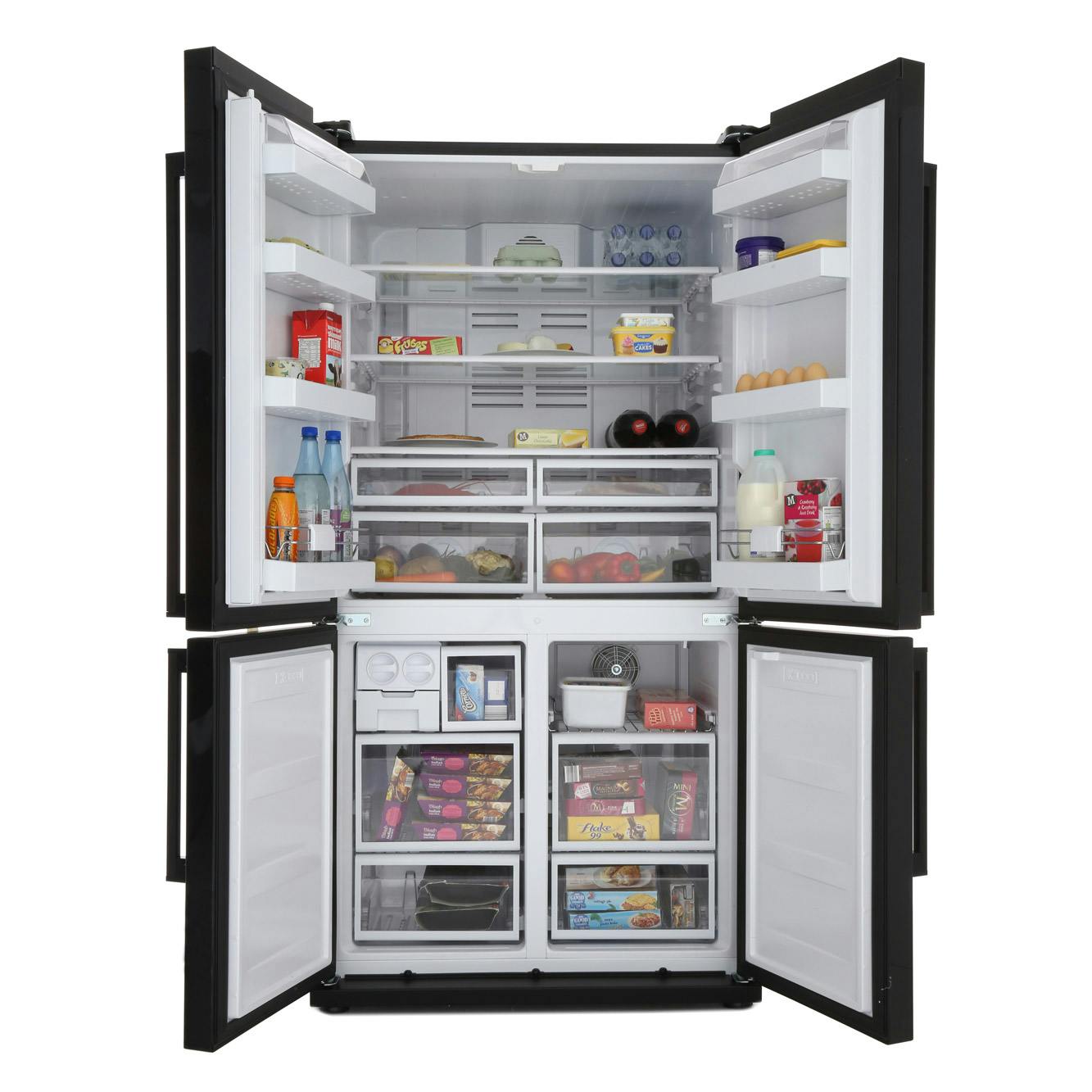 Smeg FQ60NPE American Style No Frost Fridge Freezer in Gloss Black