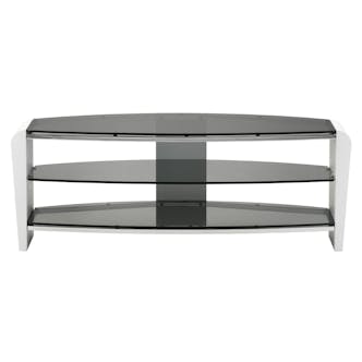 Alphason FRN14003WHSK Francium TV Cabinet 1400mm Wide in White & Black Glass