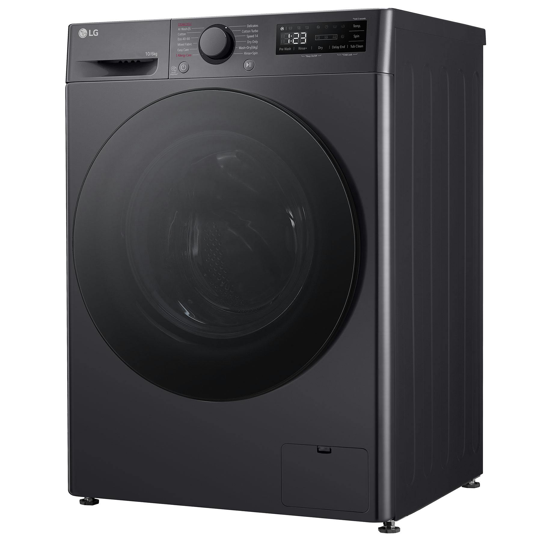LG FWY606GBLN1 Washer Dryer in Slate Grey 1400 Spin 10kg 6kg D Rated