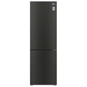 LG GBB61BLJEC 60cm Frost Free Fridge Freezer in Black Steel 1.86m E