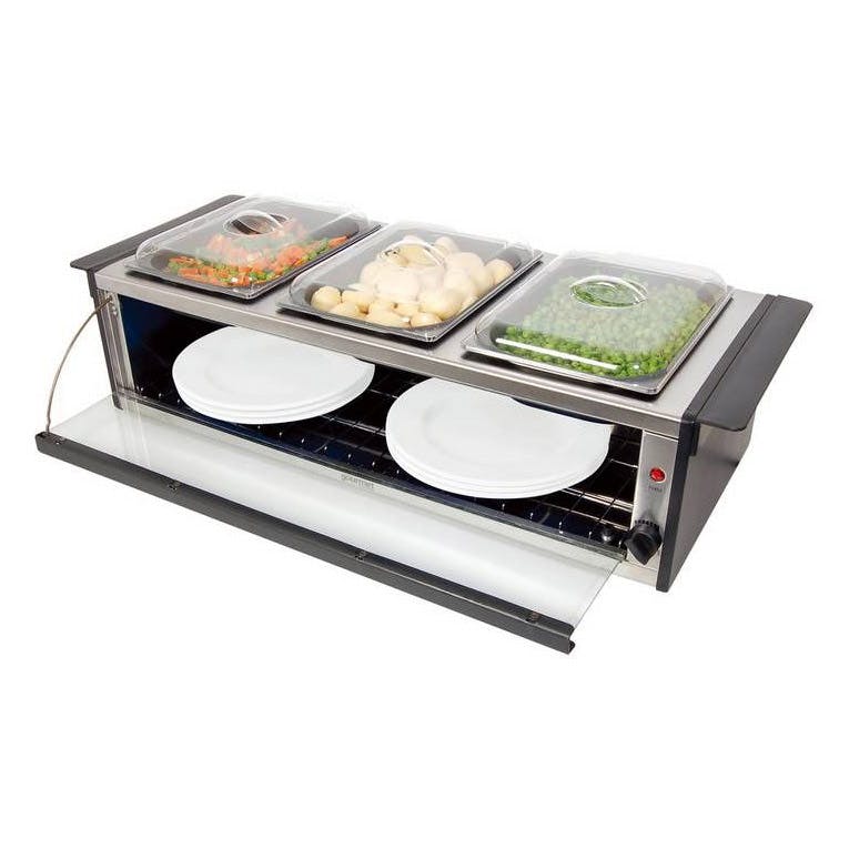 Gourmet GHBS001 Hostess Serving Station with Plate Warmer