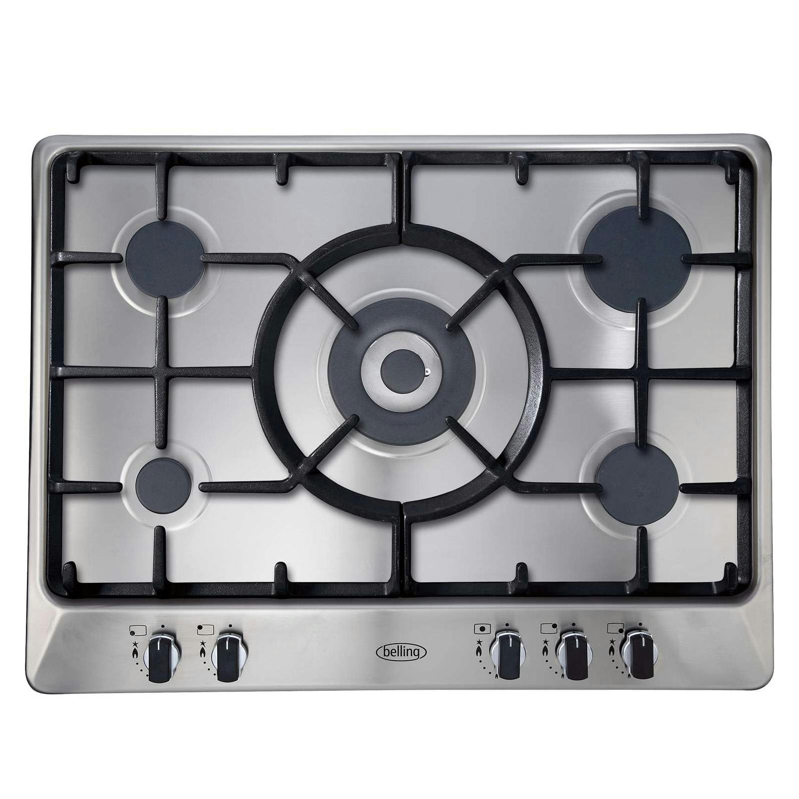 Belling 444440672 70cm Built In LPG Gas Hob in Stainless Steel, 5 Burners