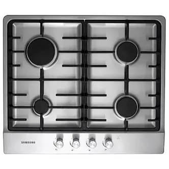 Samsung GN641FFXD 60cm 4 Burner Gas Hob in Stainless Steel Cast Iron Pan