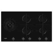 Whirlpool GOWL958NB 90cm 5 Burner Gas Hob in Black Glass 5kW Wok Burner