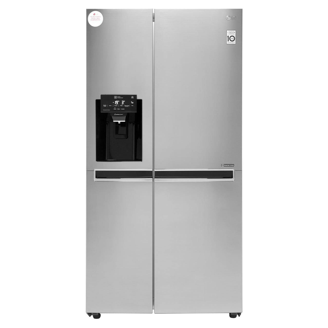Lg Gsl760pzxv American Fridge Freezer In Shiny Steel Ice Water Pl F