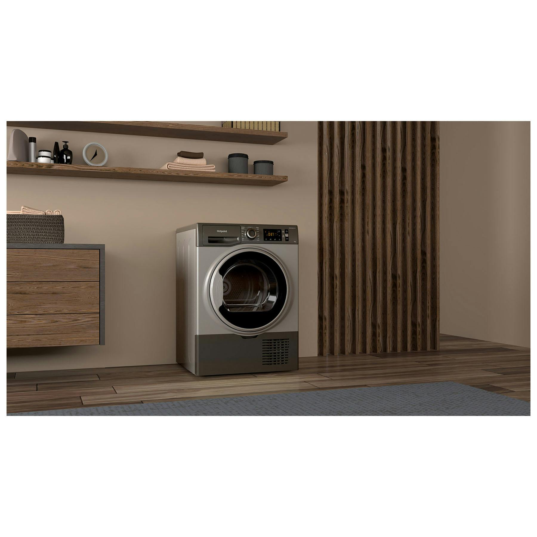 Hotpoint H3D81GSUK 8kg Condenser Dryer In Graphite B Rated Sensor