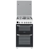 Hotpoint HD5G00CCW 50cm Double Oven Gas Cooker in White Catalytic Liners