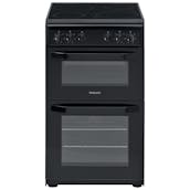 Hotpoint HD5V92KCB 50cm Twin Cavity Electric Cooker in Black Ceramic Hob