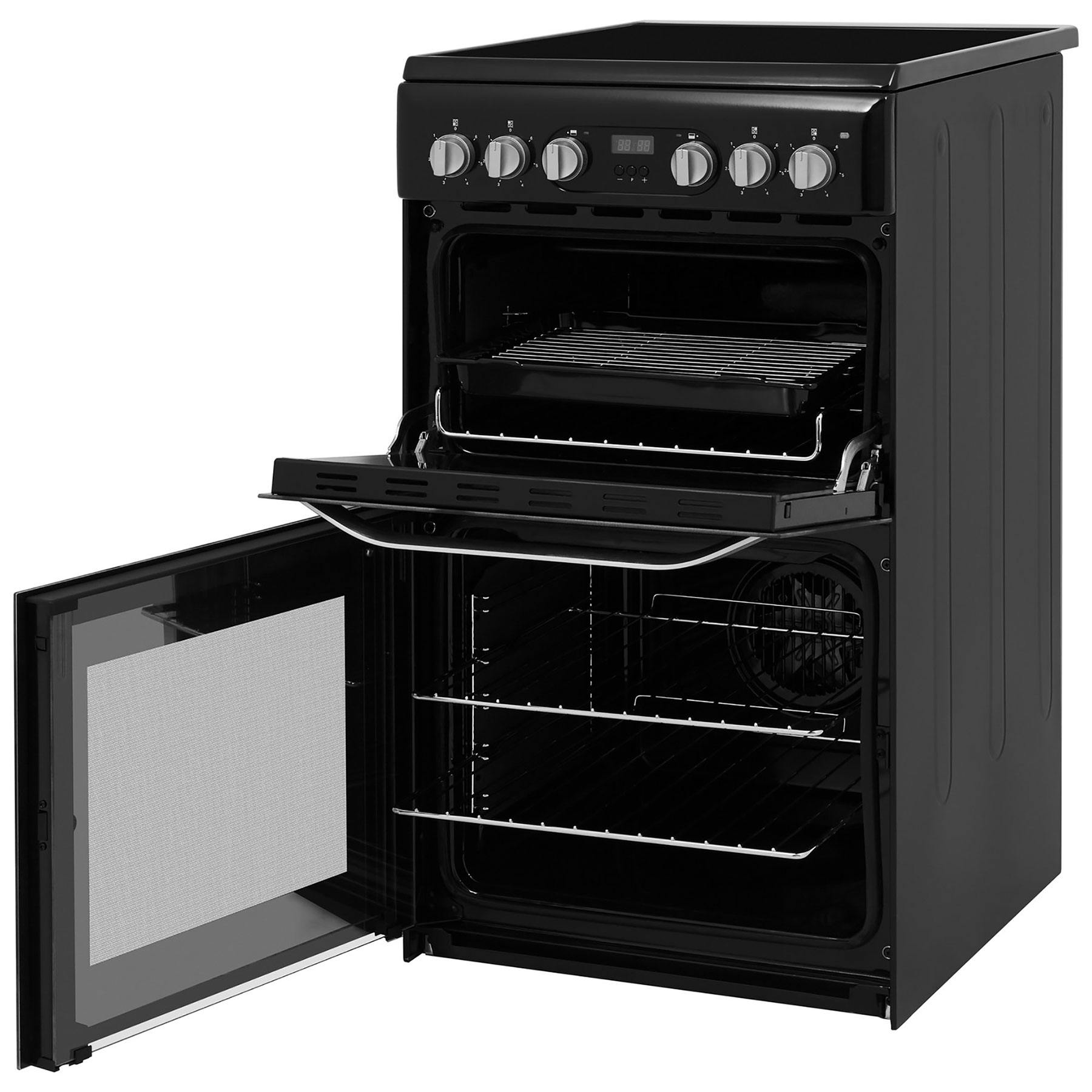 Hotpoint HD5V93CCB 50cm Double Oven Electric Cooker In Black Ceramic Hob