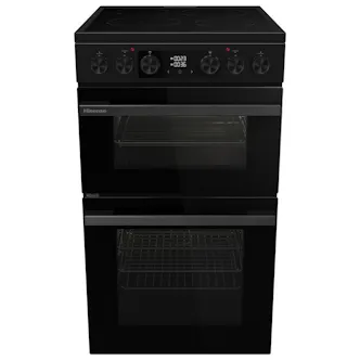 Hisense HDCEC5C10B 50cm Double Oven Electric Cooker in Black Ceramic Hob w